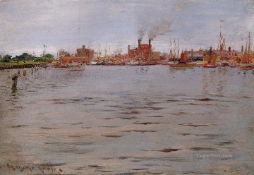 ウィリアム・メリット・チェイス Painting - 港の風景 ブルックリンの埠頭 ウィリアム・メリット・チェイス
